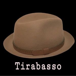 Tirabasso Felt Fedora, Made‎ in Italy, Unisex, Brown